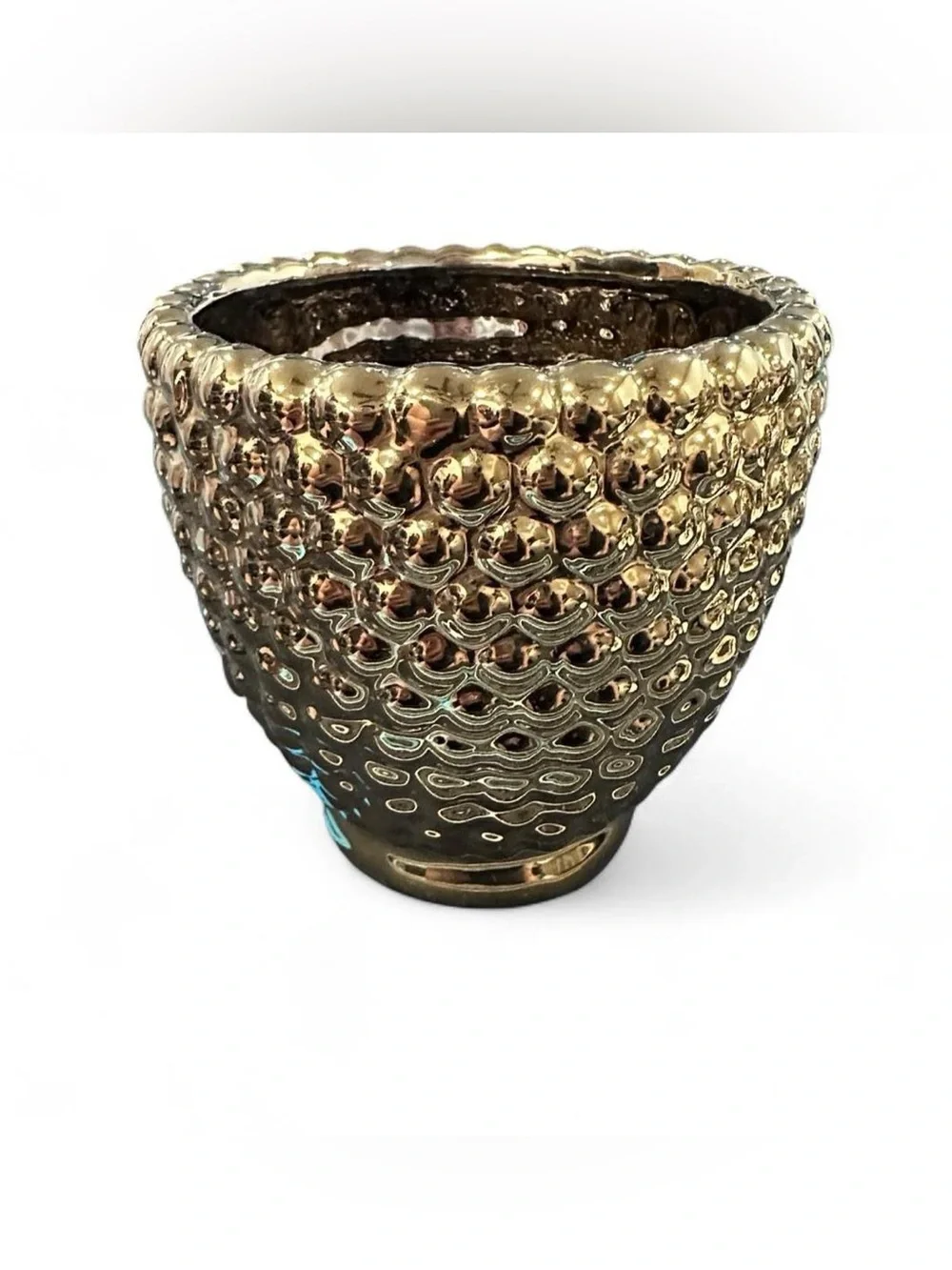 Gold Ceramic Buddha Head Accent Planter